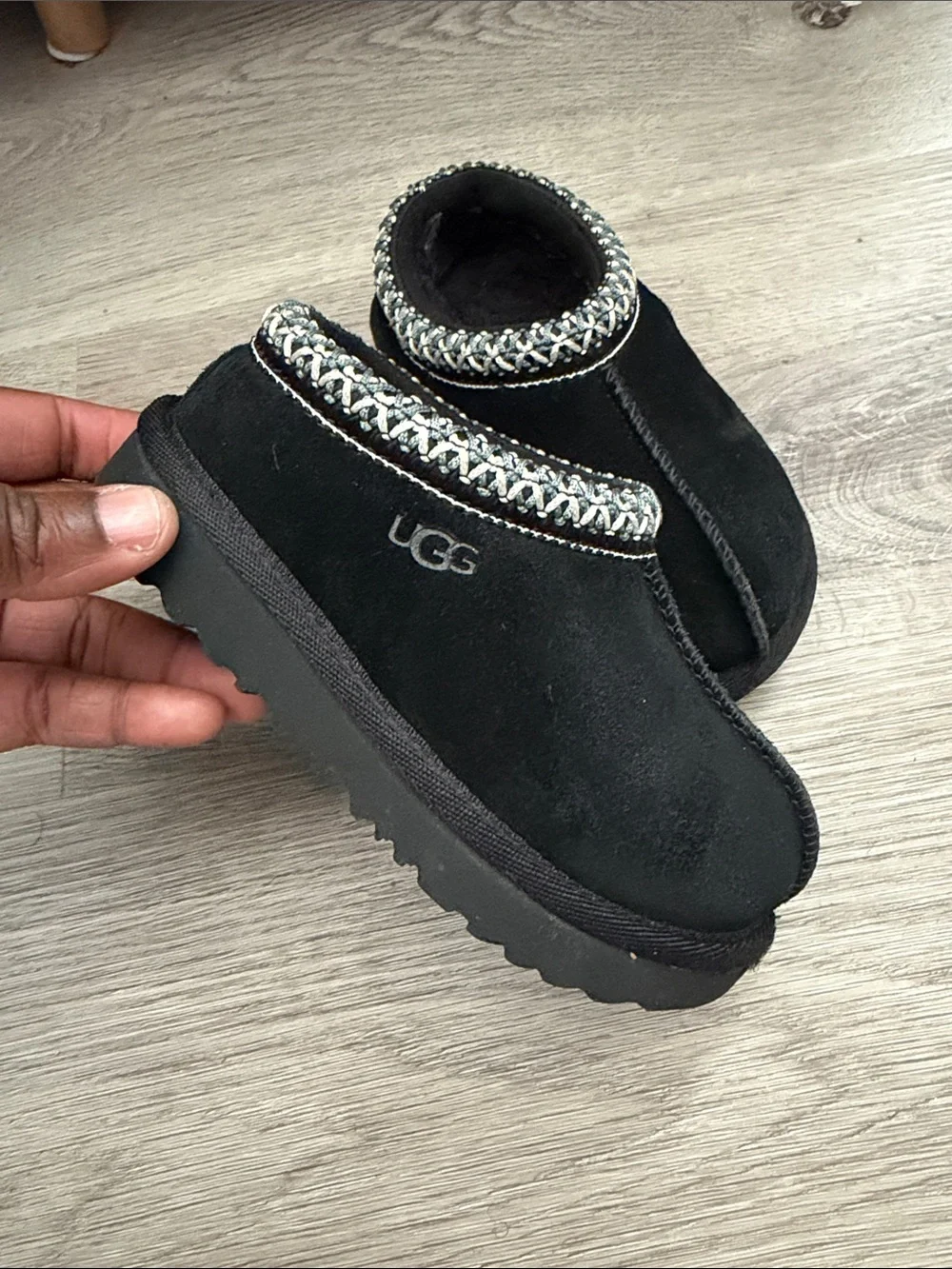 UGG Kid’s Black Tasman II Slip On Slippers